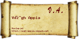 Végh Appia névjegykártya